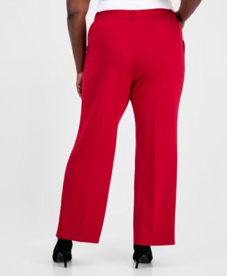 Plus Size High Rise Straight Leg Pants