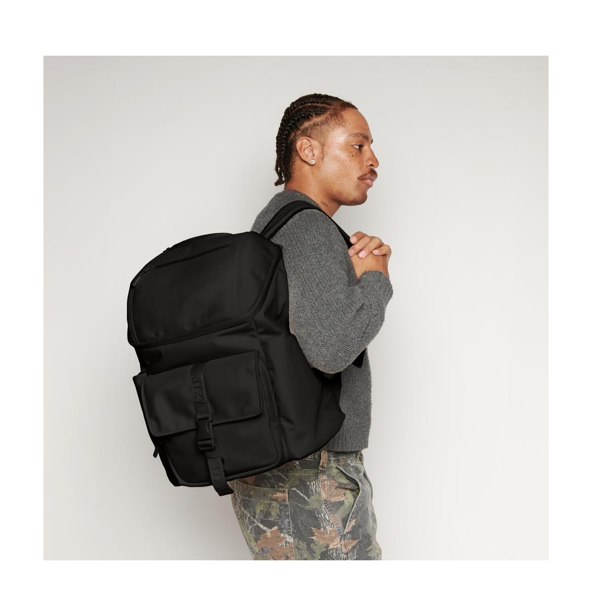 Itzy Ritzy Baby Belong Top Open Backpack Woven Chocolate