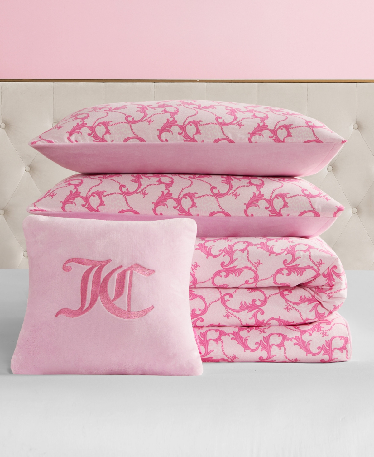 Juicy Couture Plush Reversible Gothic Leopard -Pc. Comforter Set