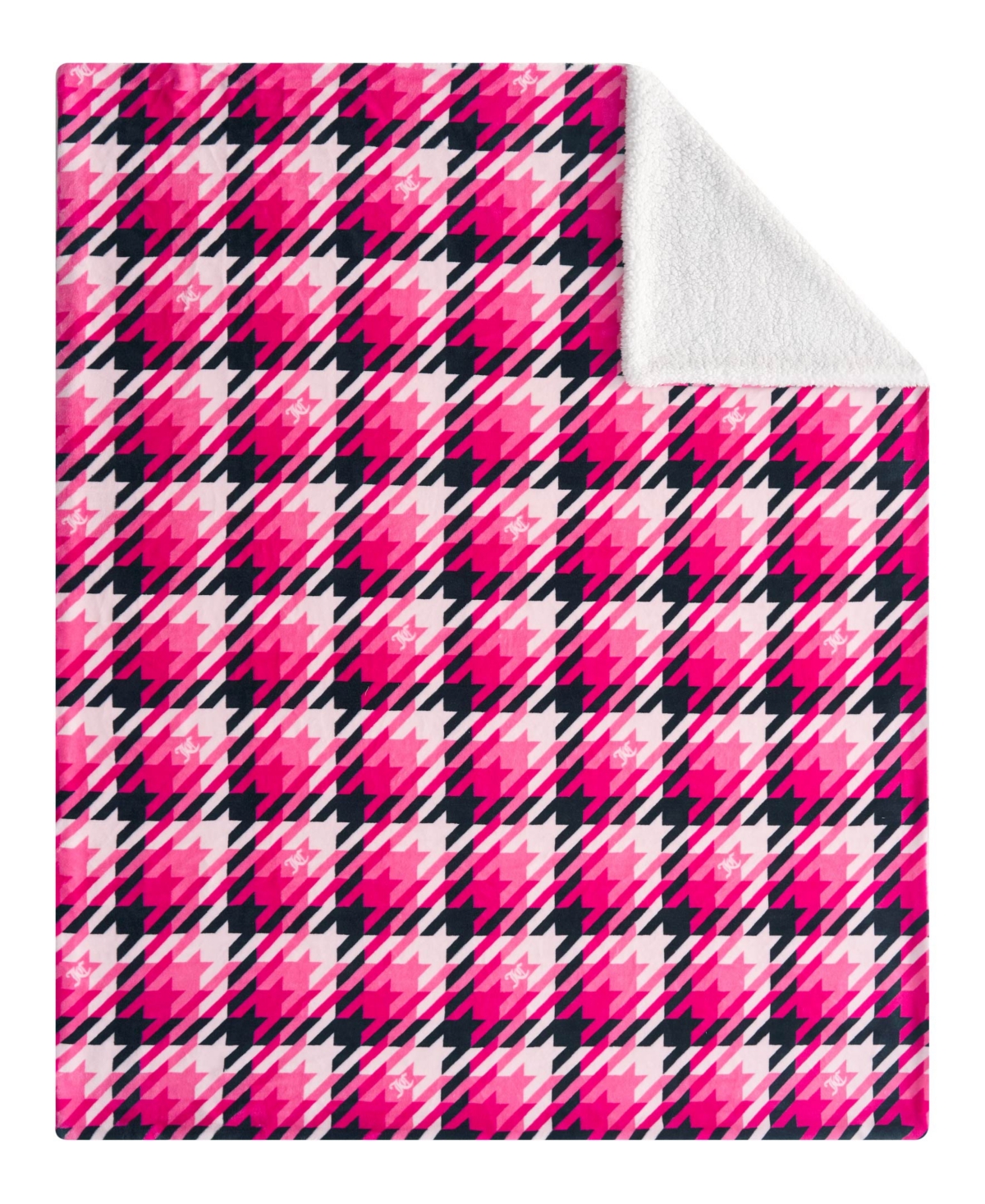 Juicy Couture Plush Reversible Sherpa Throw, 50"x 60"