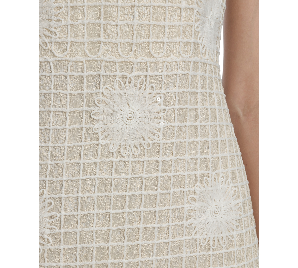 Vince Camuto Women's Novelty Woven Spaghetti Square Neck Dress In Multi