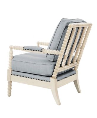 25.5" Solid Wood Frame Turned-wood legs Accent Armchair
