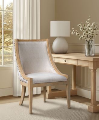 24" Upholstery Brass Nailhead Trim Dining Chair