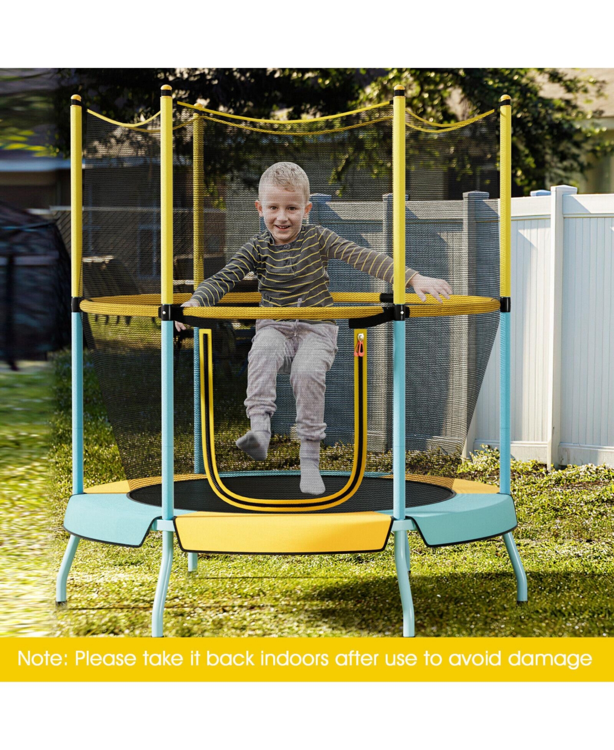 Skonyon 48 Inch Toddler Trampoline with Safety Enclosure Net