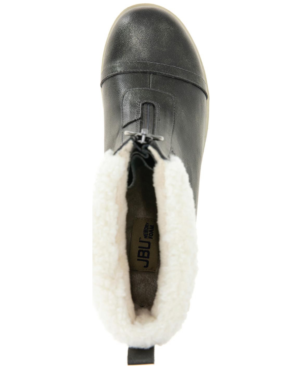 Jbu Women's Brynn Water Resistant Zip-front Cozy Booties In Gray