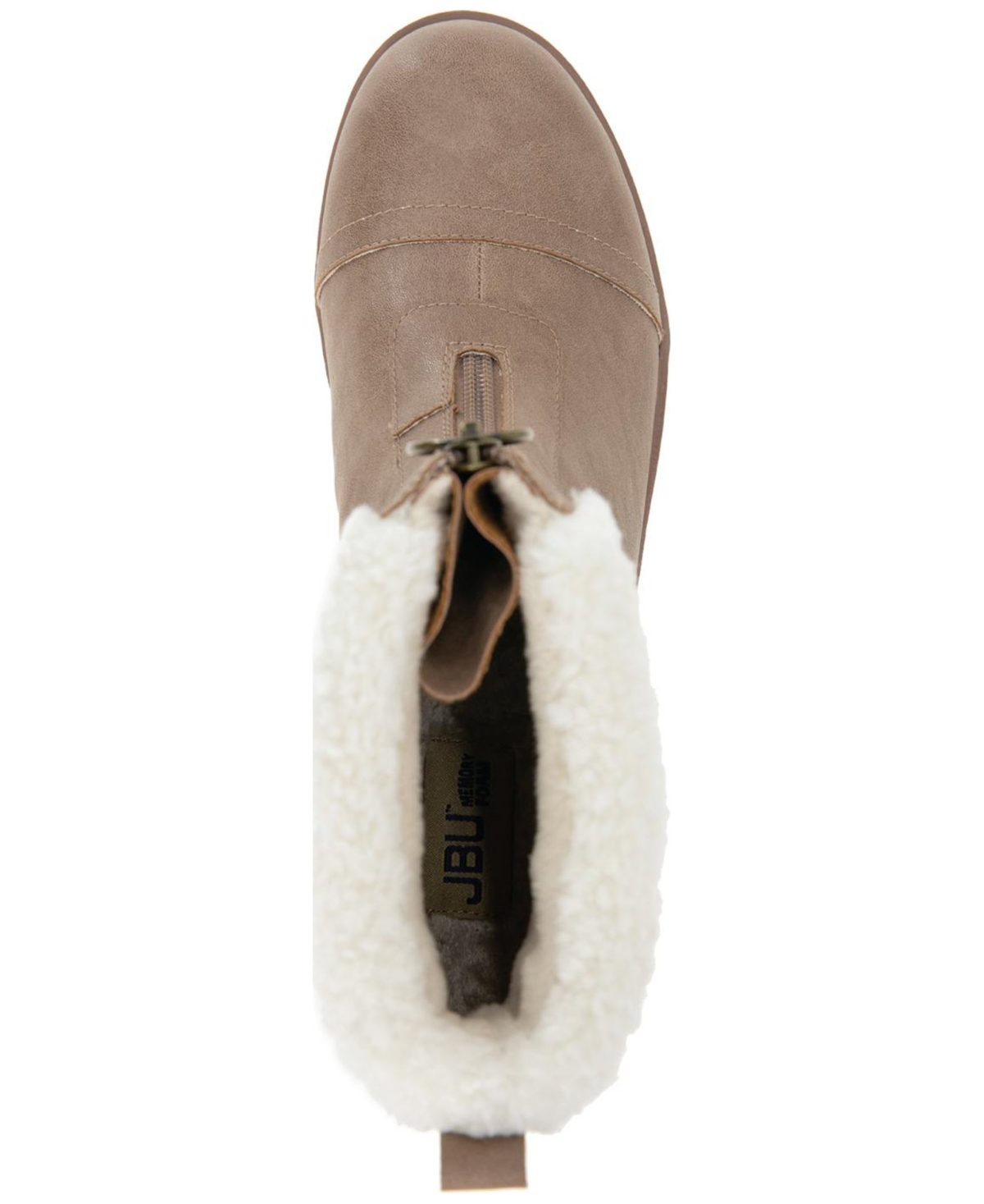 Jbu Women's Brynn Water Resistant Zip-front Cozy Booties In Brown