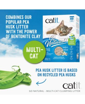 Go Natural! Pea Husk Mix Multi-Cat Clumping Cat Litter, Vanilla, 6.4kg