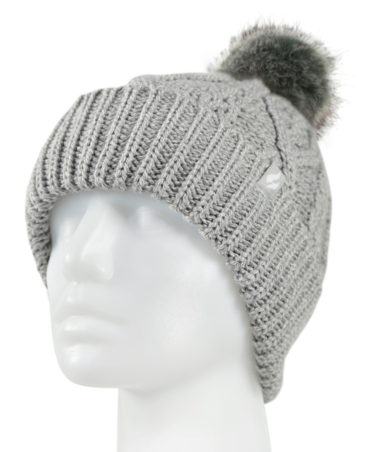 Heat Holders Women's Brina Cable Knit Beanie Hat In Gray