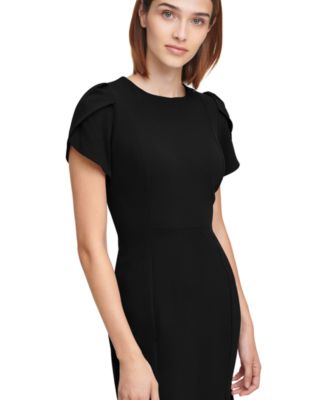 Women's Crew Neck Short-Sleeve Midi Dress
