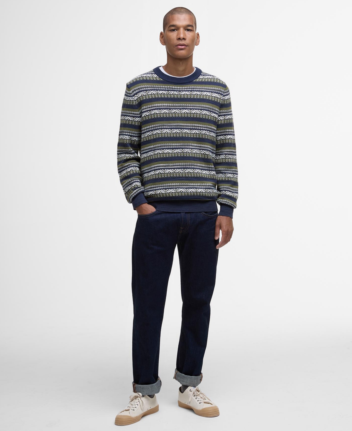 Barbour Topcliffe Patterned Knit Sweater In Multi