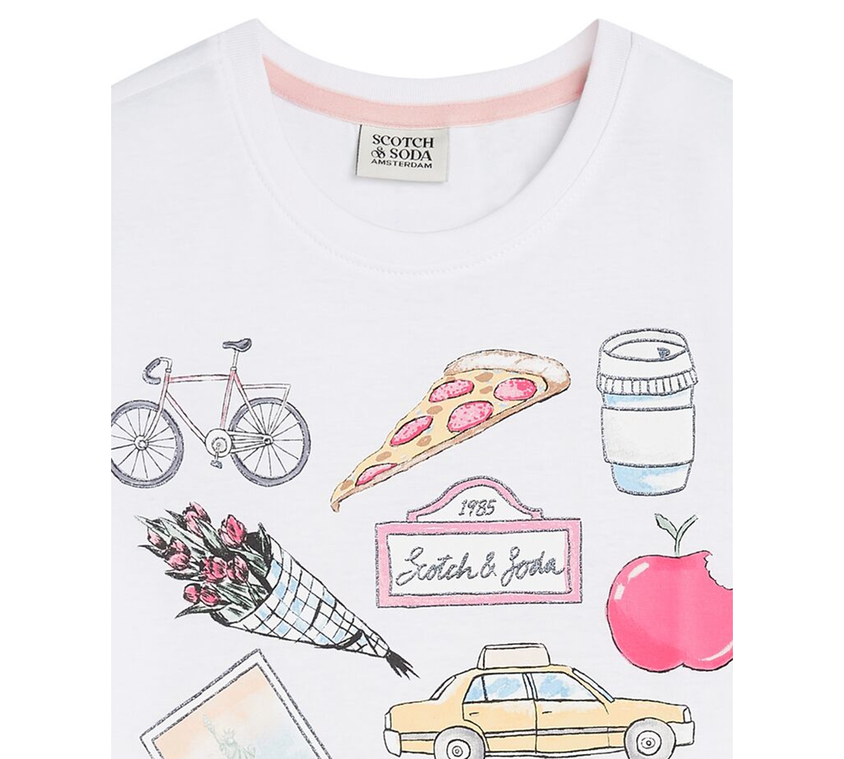Scotch & Soda Girls 4-6x New York Graphic Short-sleeve T-shirt In White