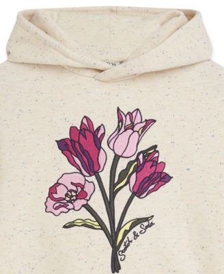 Girls' 7-16 Pleated-Sleeve Relaxed Fit Hoodie