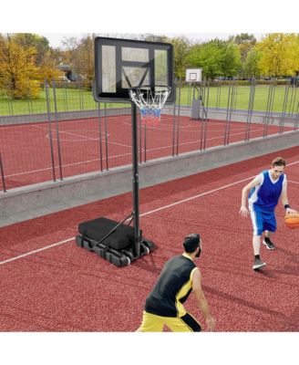 Portable Basketball Hoop Stand Adjustable Height with Shatterproof Sandbag Wheels