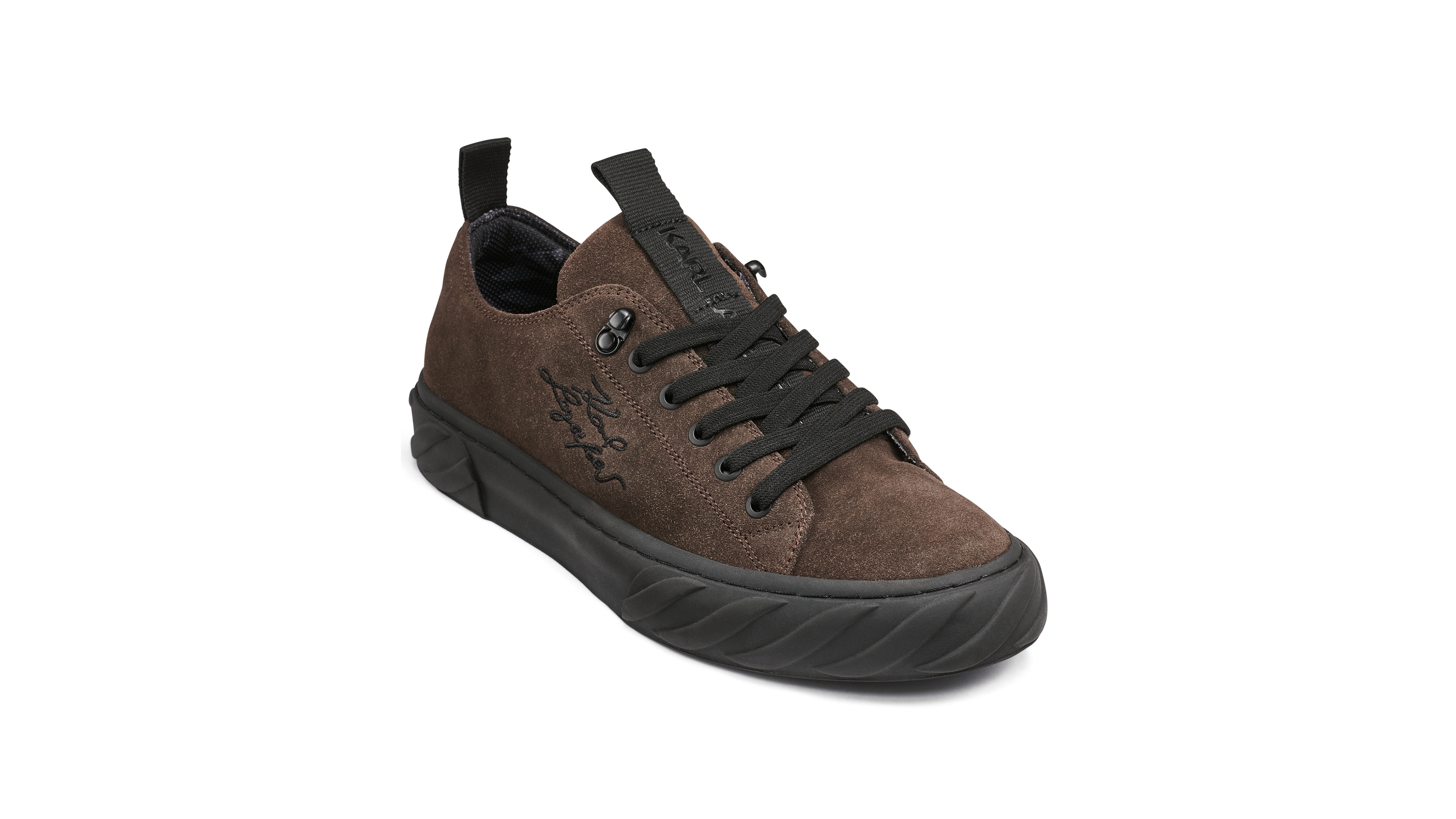 Karl Lagerfeld Paris Men's Round Toe Low-Profile Sneakers