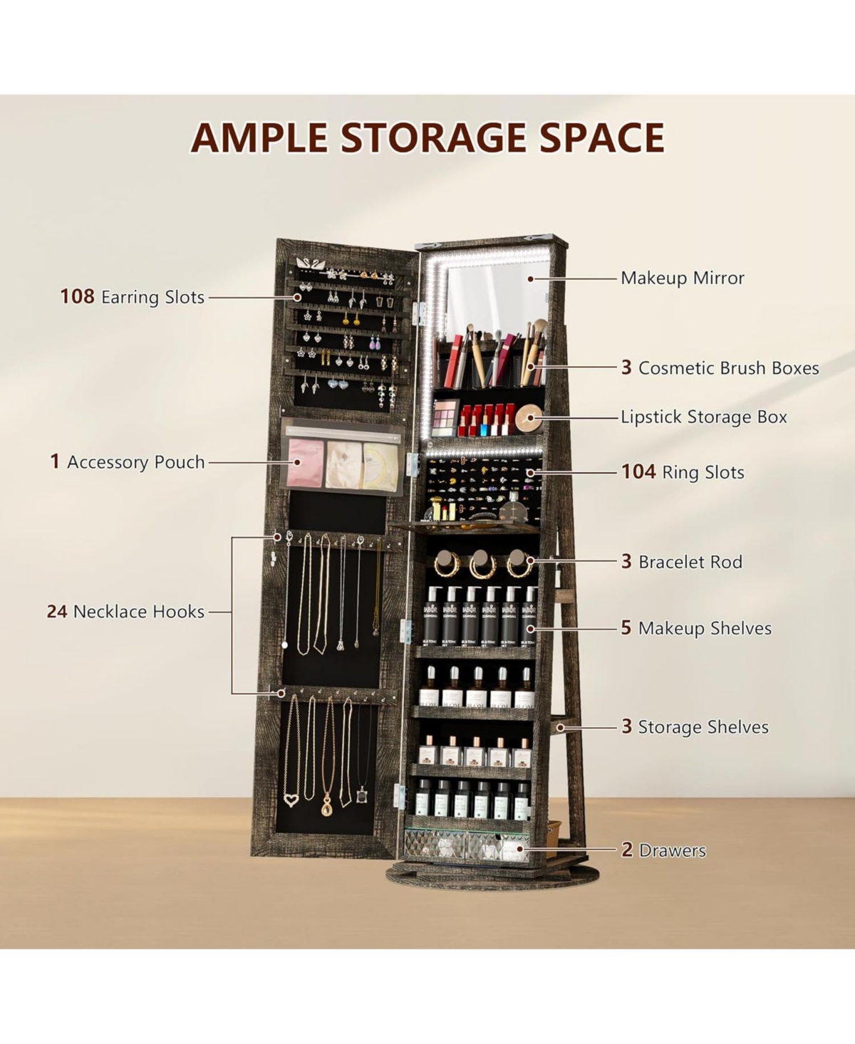 Vlsrka Floor / Wall Full Length Mirror