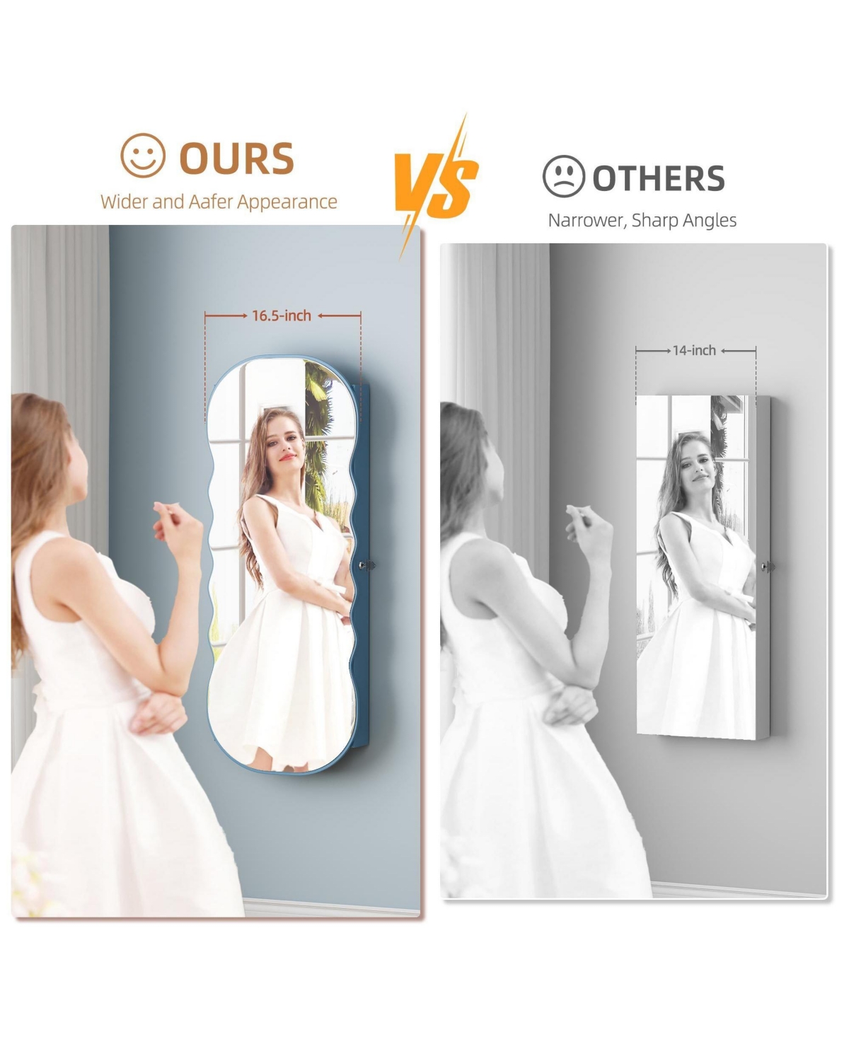 Vlsrka Wall / Door Full Length Mirror