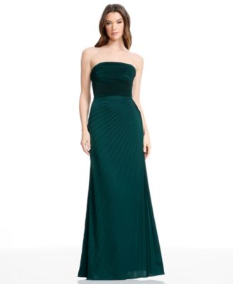 Dress the Population - Women's Kinley Strapless Pleated A-Line Maxi Dress