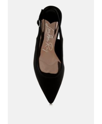 Womens Vinca Satin Pointed Toe Slingbacks