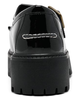 Women's Patent Leather Stone Street Platform Buckle Casual Shoes from Finish Line