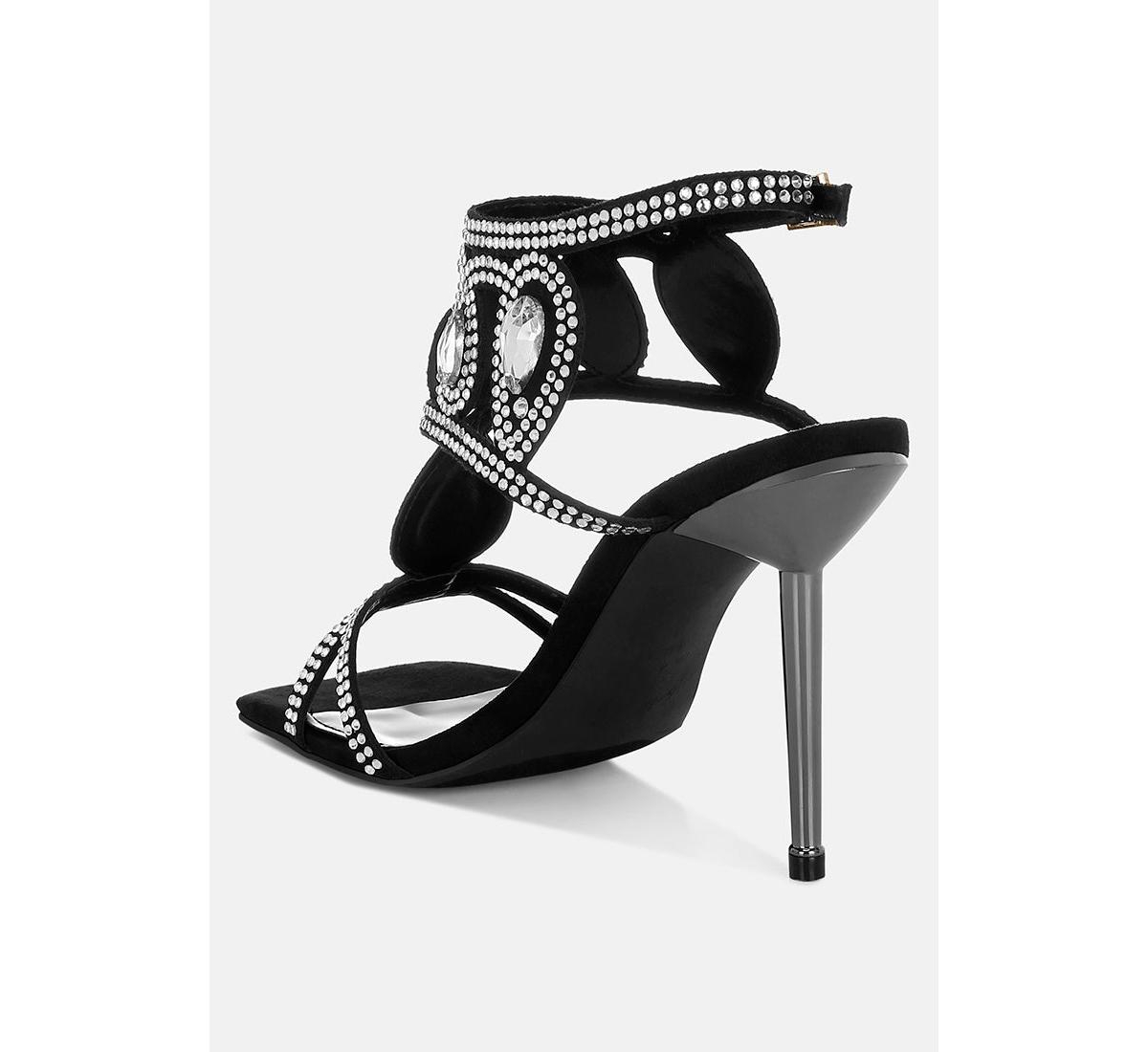 Fialka Diamante & Rhinestones Stiletto Sandals