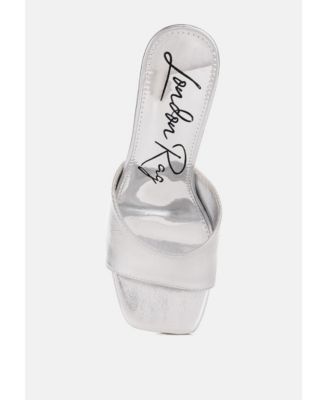 Womens Bumblin Metallic Faux Leather Slip On Sandals