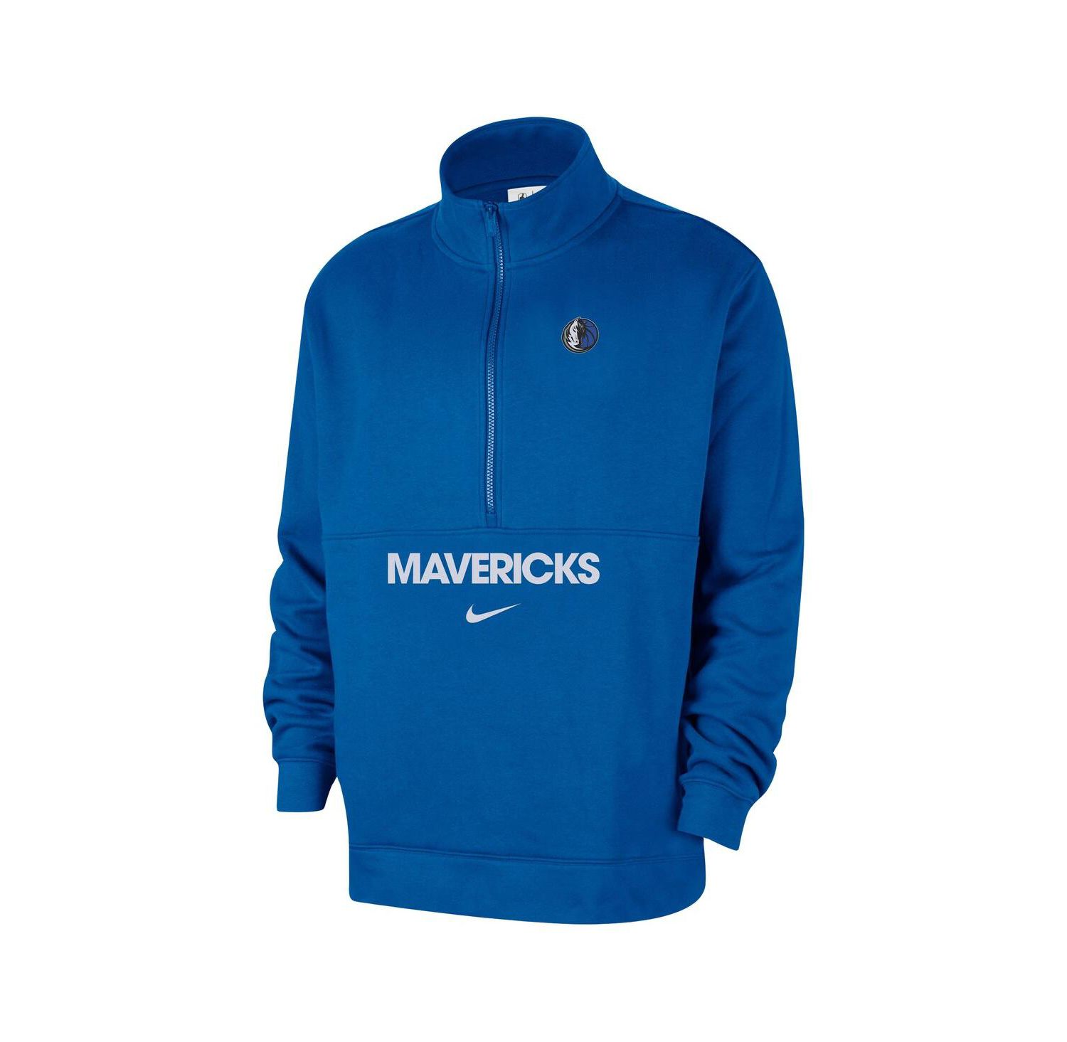 Men's Royal Dallas Mavericks Courtside Club Half-Zip Jacket