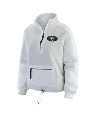 Women's White Jacksonville Jaguars Polar Fleece Half-Zip Jacket