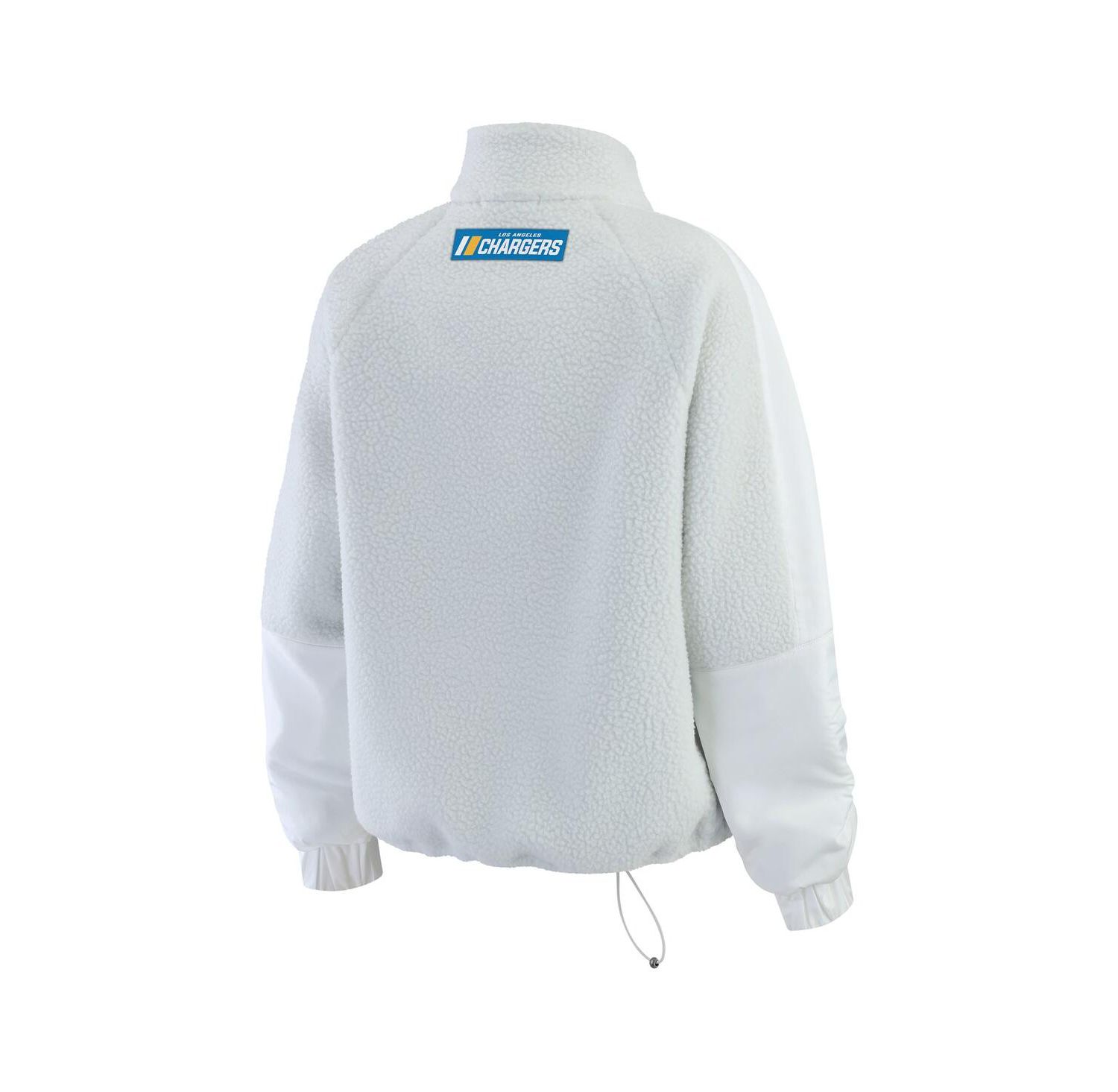 Women's White Los Angeles Chargers Polar Fleece Half-Zip Jacket