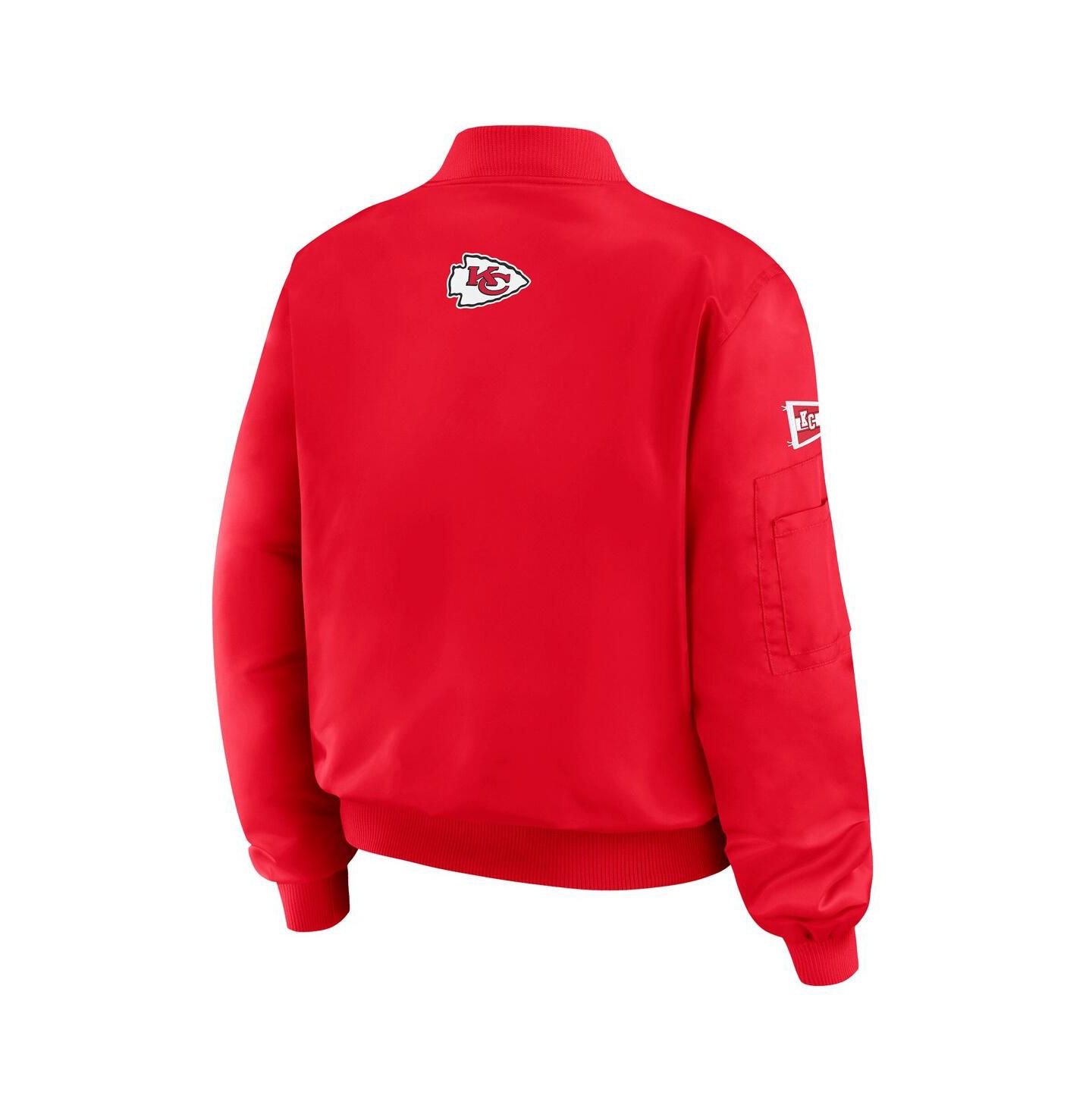 Женская куртка WEAR by Erin Andrews Red Kansas City Chiefs Patch Full-Zip Bomber — фото 3