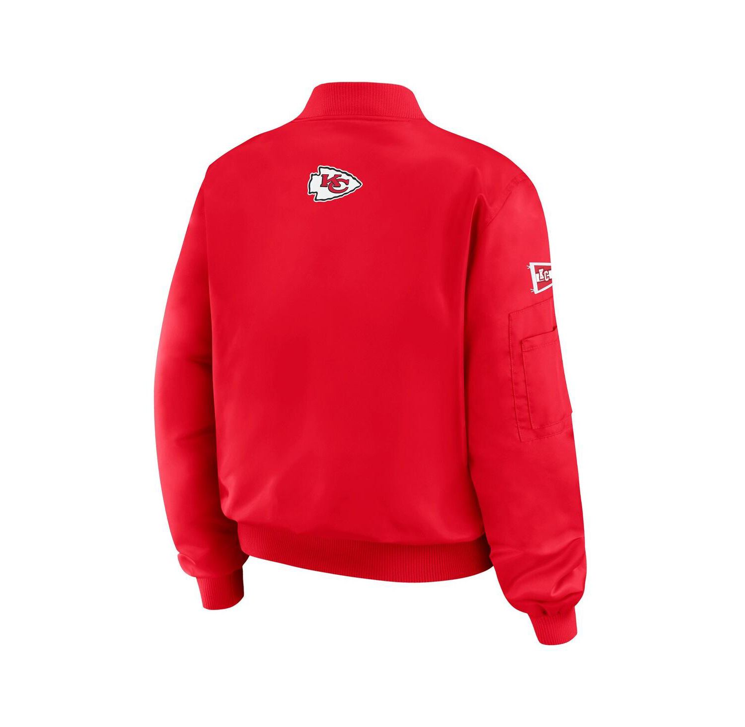 Women's Red Kansas City Chiefs Patch Full-Zip Bomber Jacket