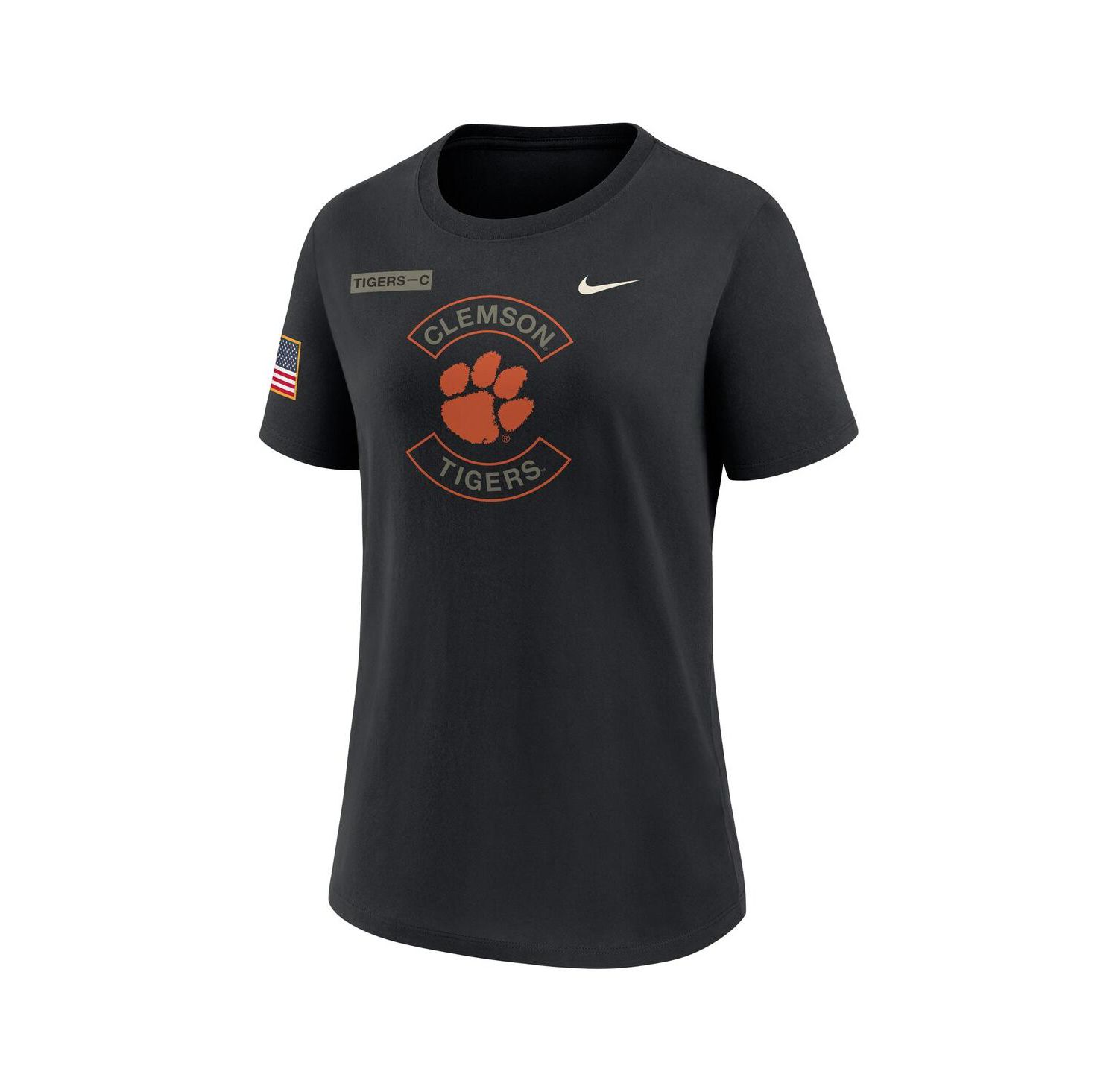 Women's Black Clemson Tigers 2025 Military Appreciation Dri-FIT T-Shirt