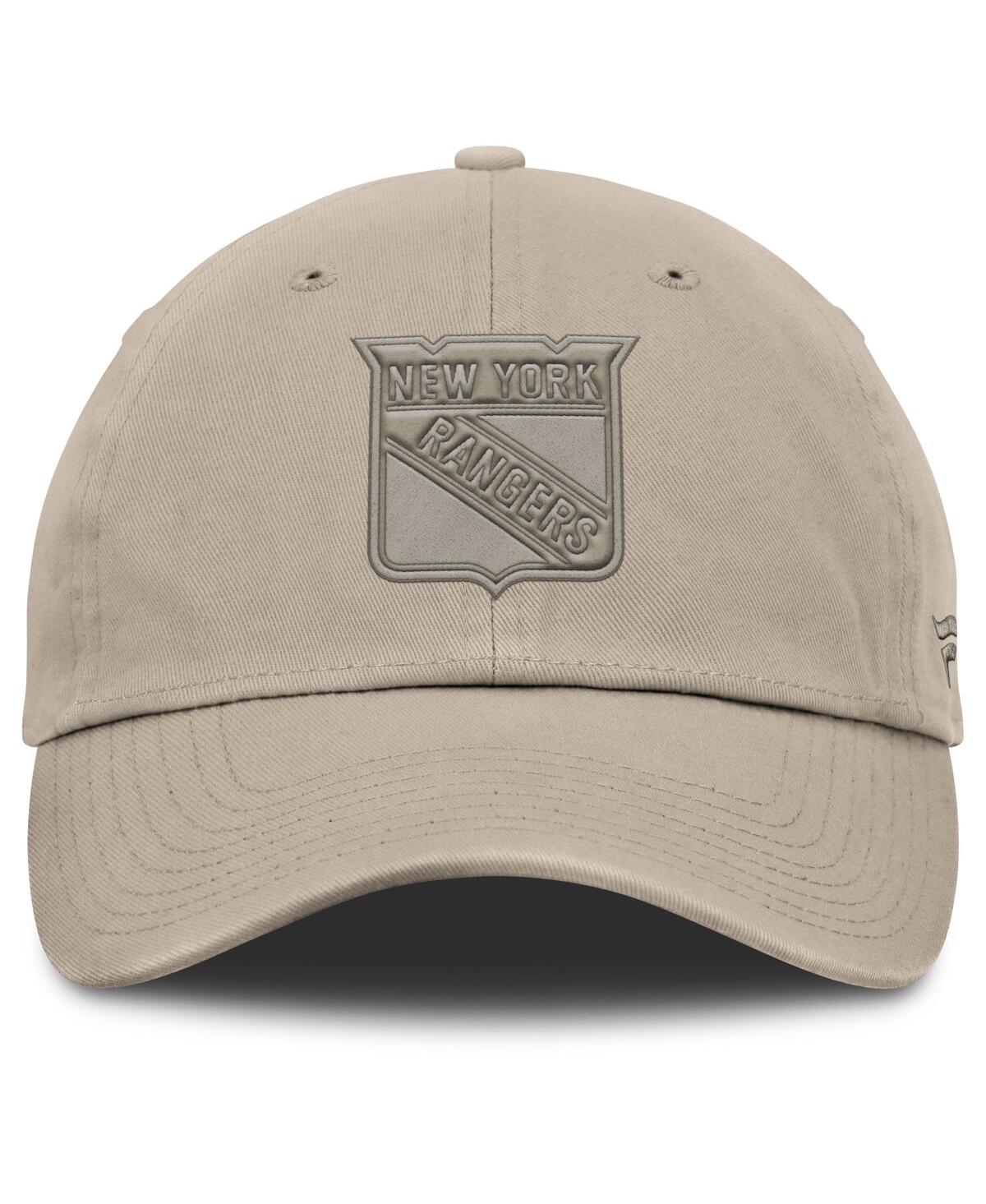 Fanatics Men's Tan New York Rangers Authentic Pro Road Adjustable Hat