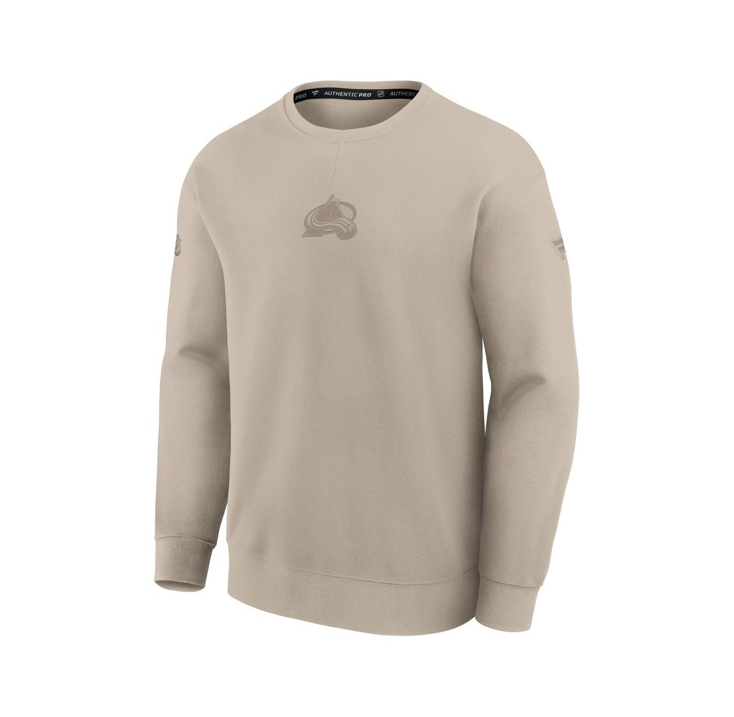 Men's Tan Colorado Avalanche Authentic Pro Road Tri-Blend Sweatshirt