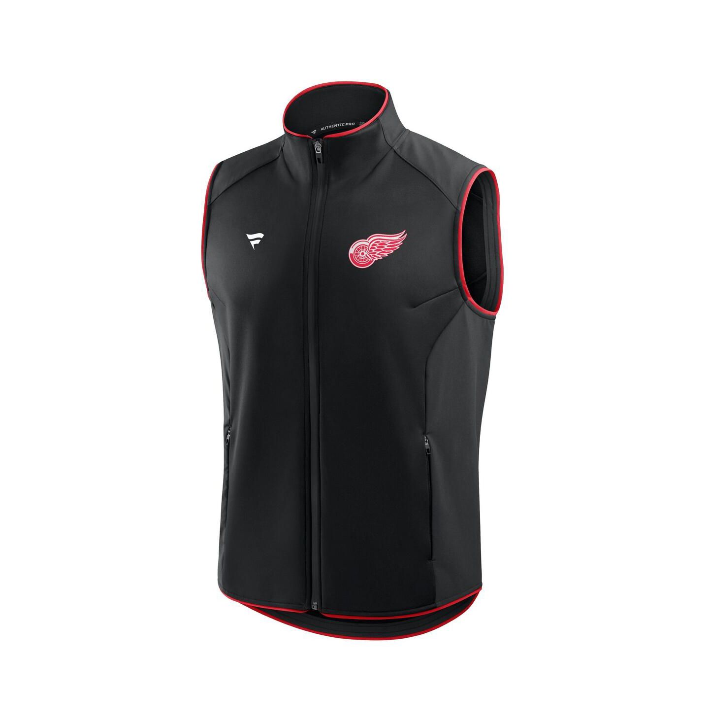 Мужской жилет Fanatics Black Detroit Red Wings Authentic Pro Rink Full-Zip Vest — фото 2