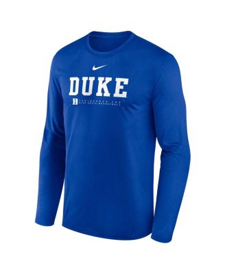 Men's Royal Duke Blue Devils 2025 Courtside Basketball Shootaround Legend Dri-FIT Long Sleeve T-Shirt