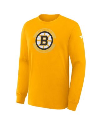 Men's Gold Boston Bruins Authentic Pro Property Of Practice Long Sleeve T-Shirt
