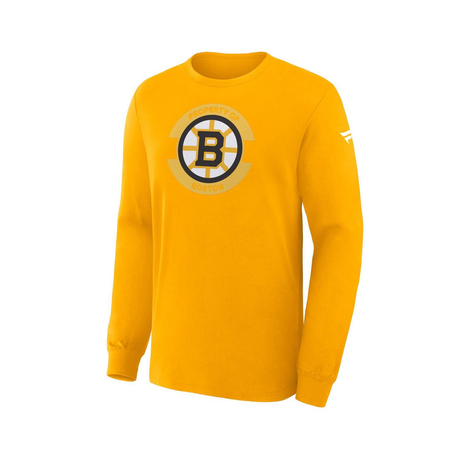 Men's Gold Boston Bruins Authentic Pro Property Of Practice Long Sleeve T-Shirt