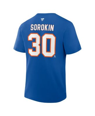 Men's Ilya Sorokin Royal New York Islanders Authentic Stack Name Number T-Shirt