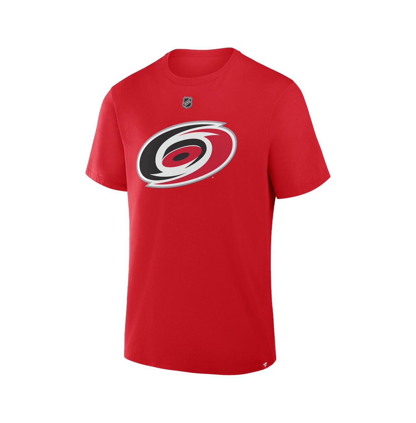Мужская футболка Fanatics Sebastian Aho Red Carolina Hurricanes Authentic Stack Name & Number — фото 2