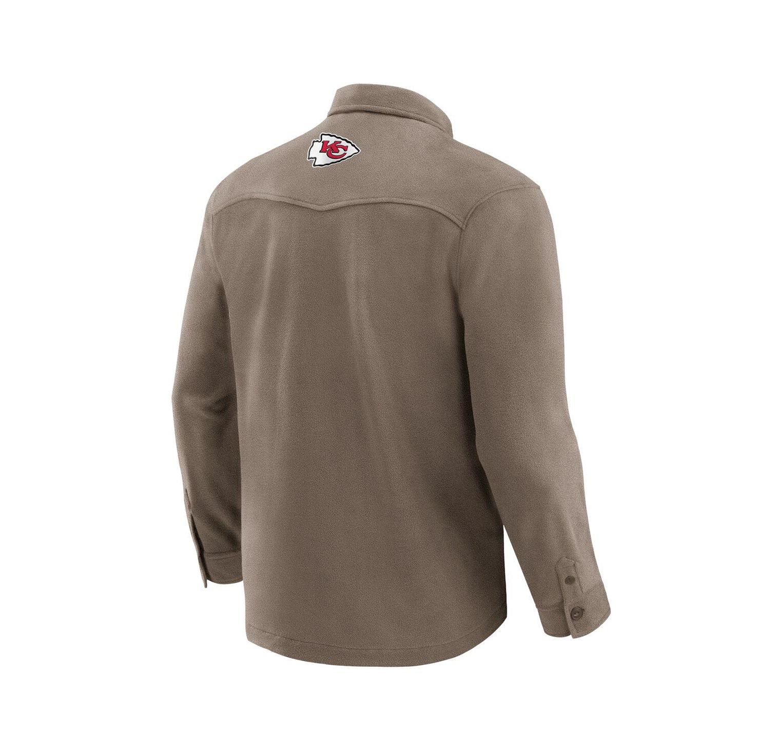 Darius Rucker Collection by Men's Tan Kansas City Chiefs Polar Fleece Cozy Button-Up Shirt