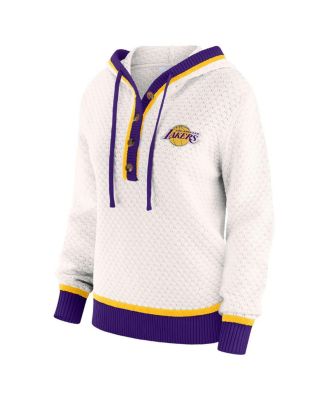 Women's Cream Los Angeles Lakers Plus Size Hoodie Sweater