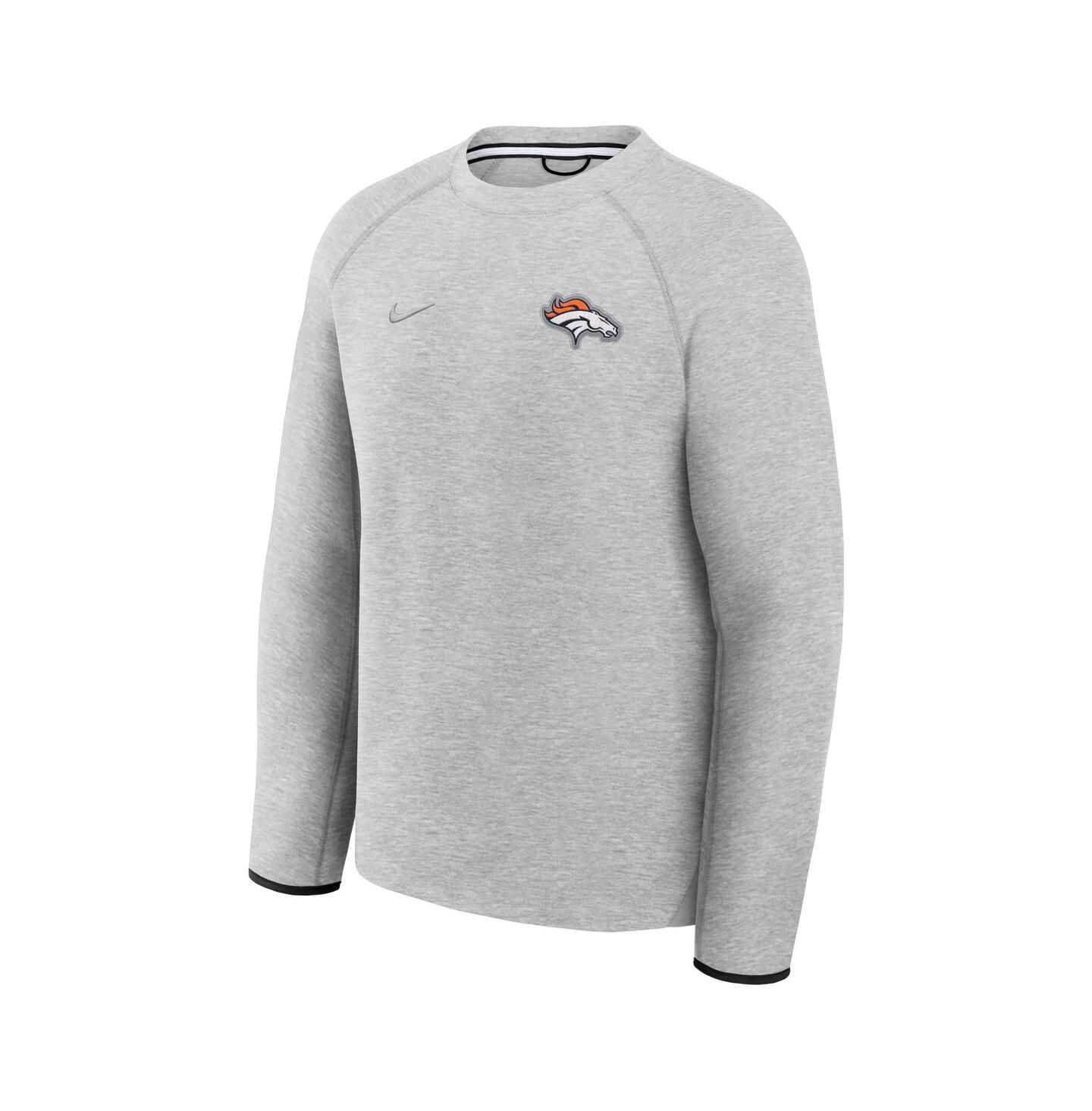 Мужская толстовка Nike Heather Gray Denver Broncos Tech Fleece Raglan — фото 2