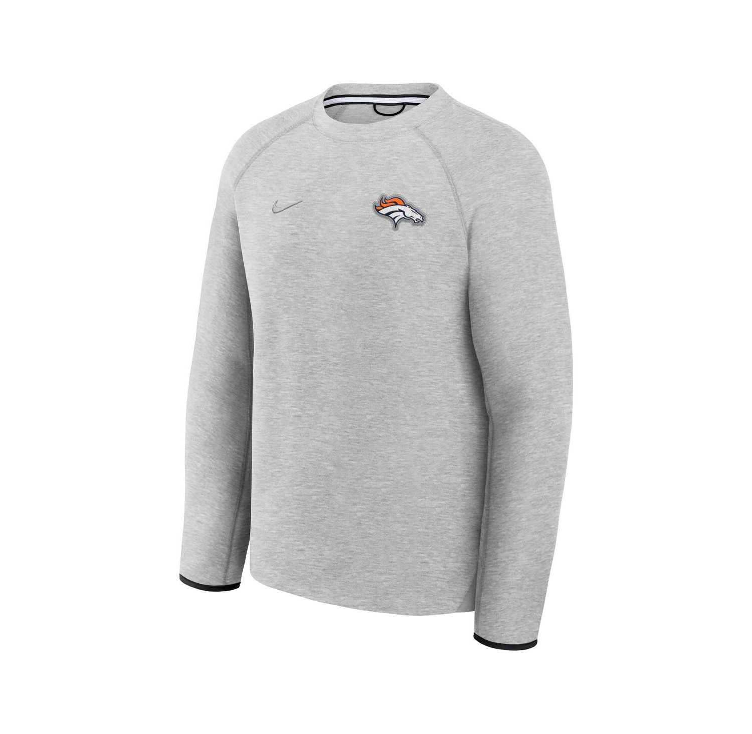 Men's Heather Gray Denver Broncos Tech Fleece Raglan Sweatshirt