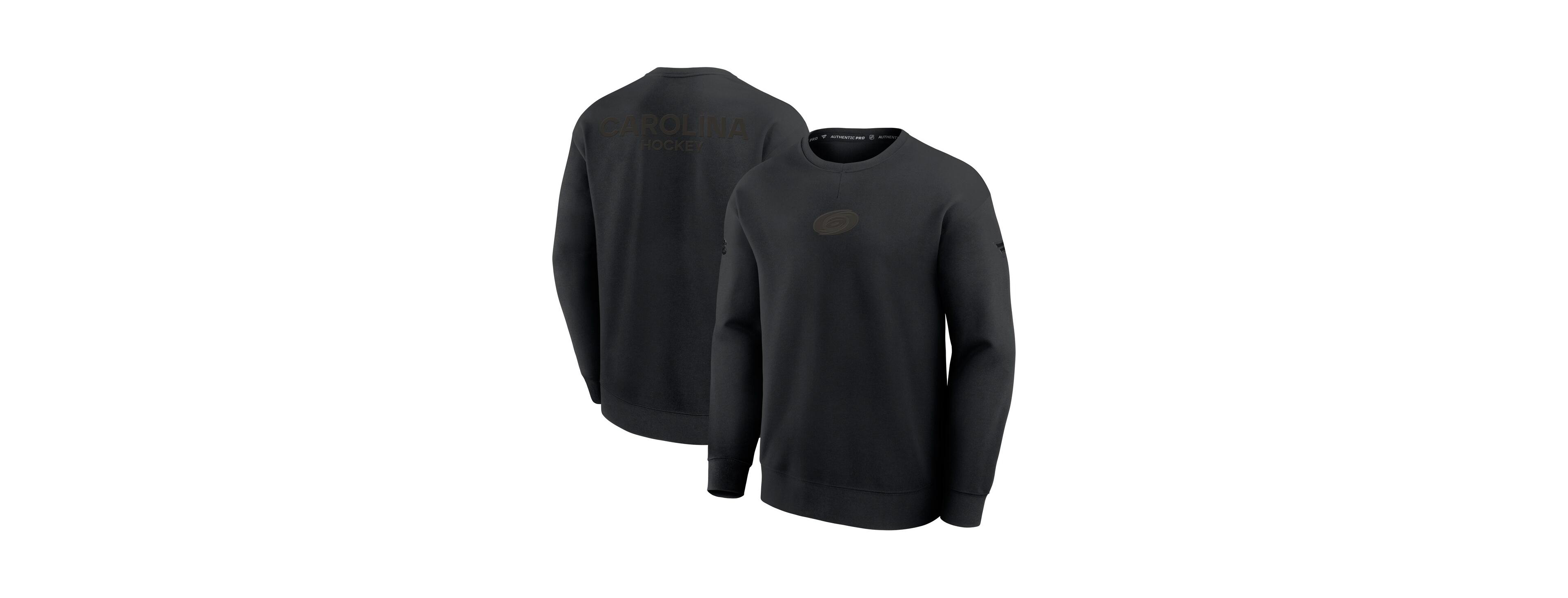 Fanatics Men's Black Carolina Hurricanes Authentic Pro Road Tri-Blend Sweatshirt