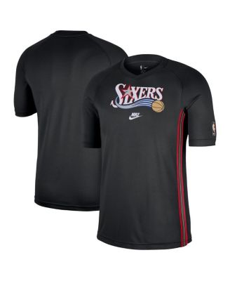 Men's Black Philadelphia 76ers Classic Edition Hardwood Classics Authentic Game Shooting T-Shirt