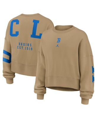 Jordan - Women's Tan UCLA Bruins Oversized Phoenix 2-Hit Pullover Sweatshirt