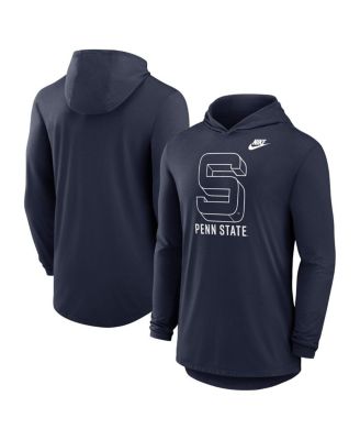 Nike - Men's Navy Penn State Nittany Lions Legacy Tri-Blend Dri-FIT Long Sleeve Hoodie T-Shirt