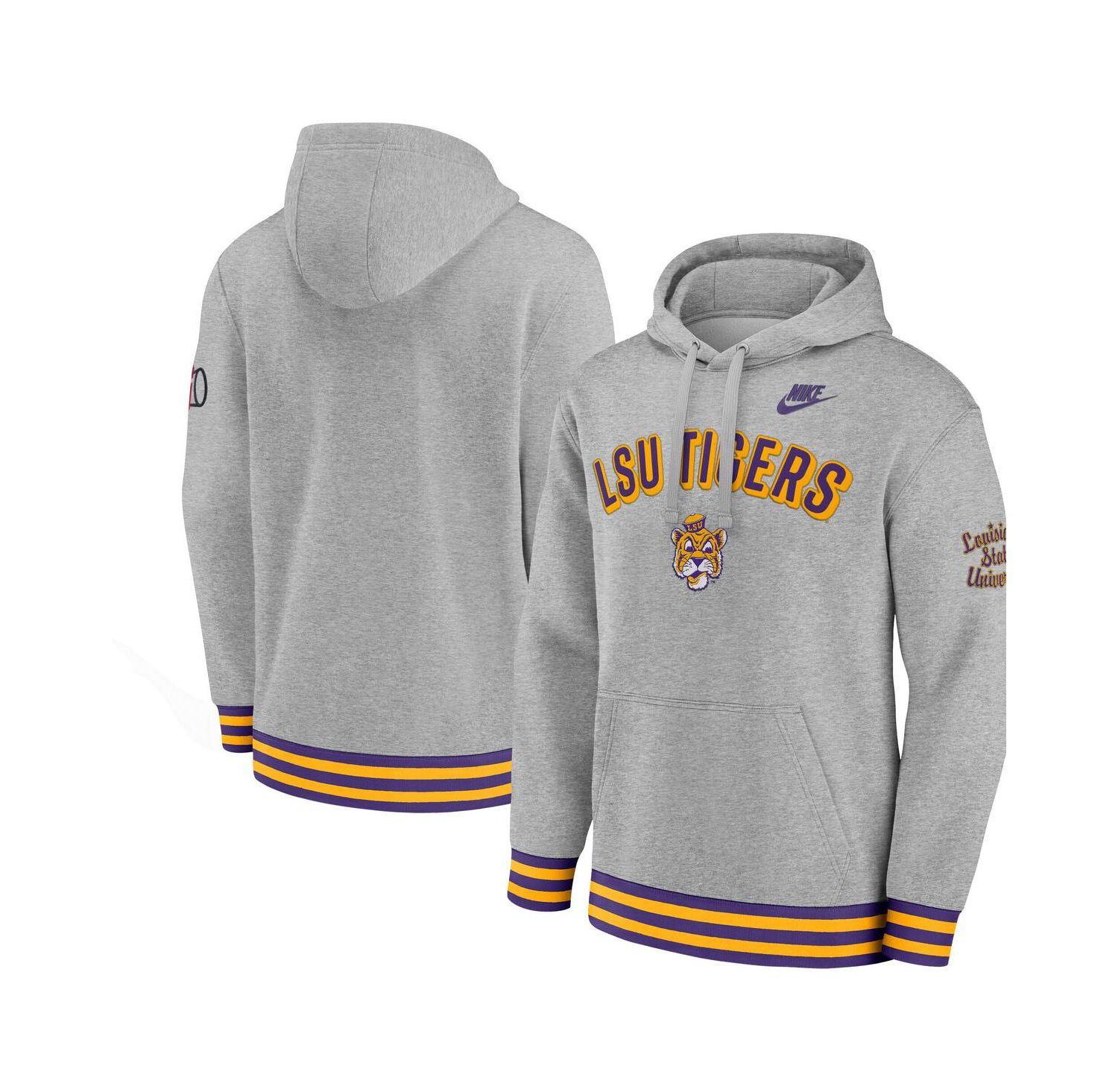 Men's Heather Gray LSU Tigers Legacy Retro Pullover Hoodie