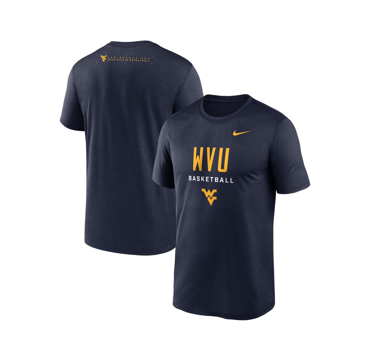 Men's Navy West Virginia Mountaineers 2025 Courtside Basketball Legend Dri-FIT T-Shirt