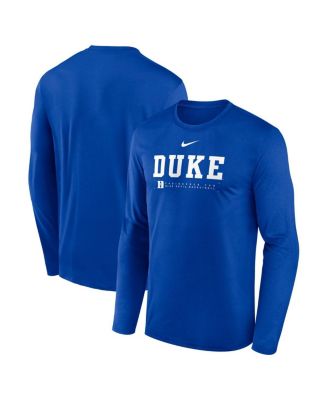 Nike - Men's Royal Duke Blue Devils 2025 Courtside Basketball Shootaround Legend Dri-FIT Long Sleeve T-Shirt